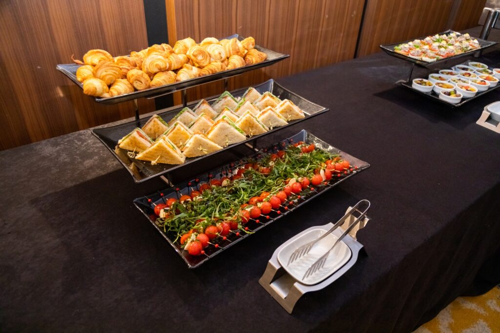 Assorted Catering Platters for a Corporate Event